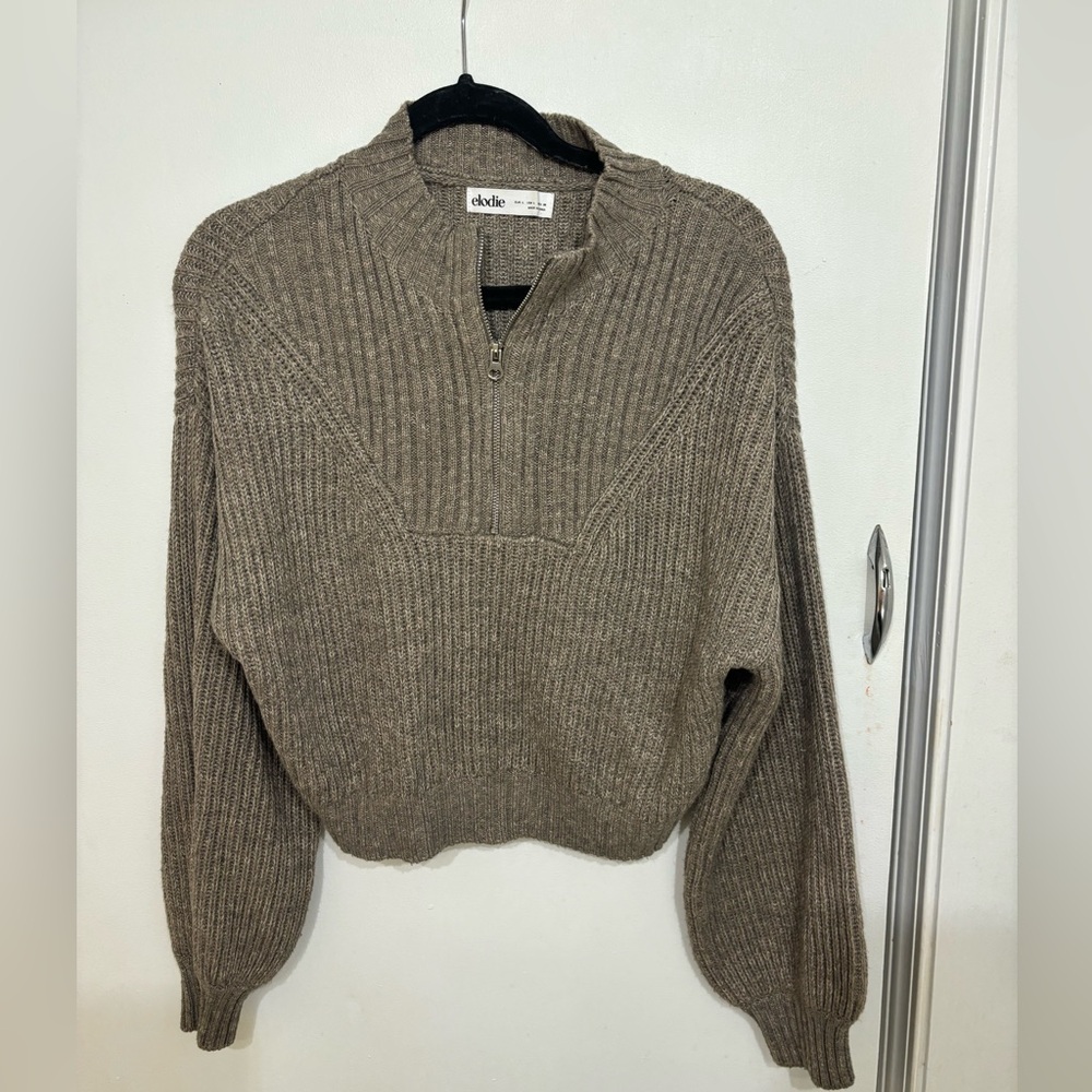 Quarter Zip Crop Sweater